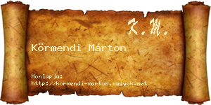 Körmendi Márton névjegykártya